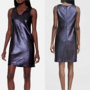 Banana Republic Navy Sequin V-Neck Dress Size 10